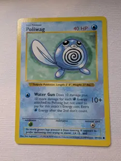 Vintage Poliwag 59/102 Shadowless Base Set Pokemon Card WOTC LP - Image 1