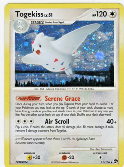 Pokemon Togekiss 11/106 Holo Rare Great Encounters NM Very Sharp Card - Image 1