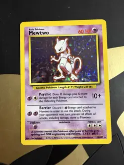 Mewtwo 10/102 Base Set Holo Rare Unlimited LP Pokemon WOTC - Image 1