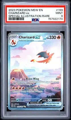 2023 POKEMON MEW EN-151 SPECIAL ILLUSTRATION RARE #199 CHARIZARD EX PSA 9 - Image 1
