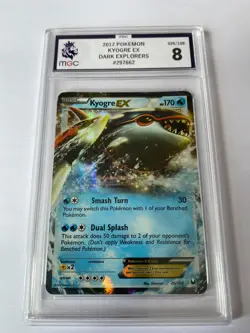 PSA MGC 2012 POKEMON HOLO KYOGRE EX DARK EXPLORERS GRADE 8 026/108 - Image 1