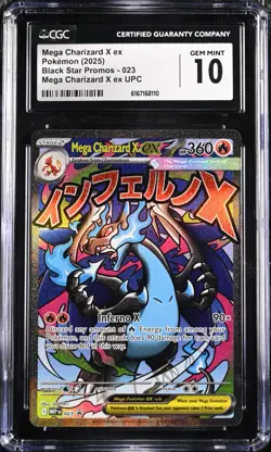 CGC 10 - Mega Charizard X ex 023 MEP Black Star Promo Pokemon Ultra Premium UPC - Image 1