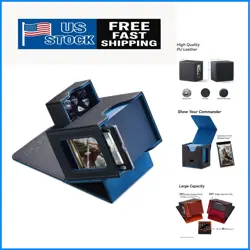 Elegant Black/Blue Card Deck Box for 100 Double-Sleeved Cards - MTG Perfected - Image 1