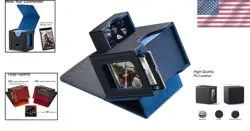 Elegant Black/Blue Card Deck Box for 100 Double-Sleeved Cards - MTG Perfected - Image 2