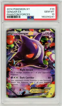 Pokemon Gengar EX #34 XY Phantom Forces PSA 10 Gem Mint - Image 1