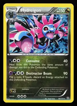 Hydreigon 98/124 (Cosmos Holo) Promo Dragons Exalted Pokemon Card - Image 1