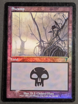 MTG Card - 1x Swamp (346), Core Set Seventh (7th) Edition LP Vintage Foil Magic - Image 1