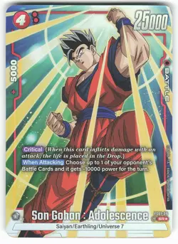Son Gohan : Adolescence Alternate Art FS01-09 Dragon Ball Super Card - Image 2