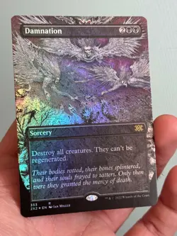 1X FOIL Damnation BORDERLESS MINT MTG Magic 2X2 Double Masters Black Staple EDH - Image 2