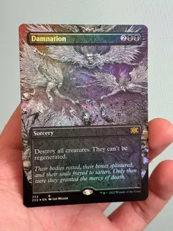 1X FOIL Damnation BORDERLESS MINT MTG Magic 2X2 Double Masters Black Staple EDH - Image 3