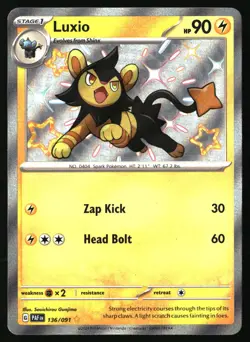 LUXIO 136/091 SHINY RARE PALDEAN FATES POKEMON HOLO NEAR MINT - Image 1