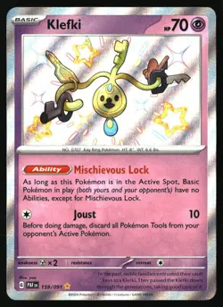 KLEFKI 159/091 SHINY RARE PALDEAN FATES POKEMON HOLO NEAR MINT - Image 1