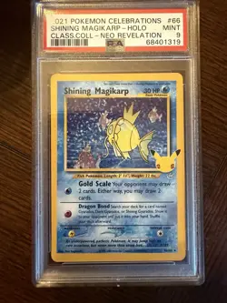 2021 Pokemon Celebrations Classic Collection 66 Shining Magikarp Holo Card PSA 9 - Image 1