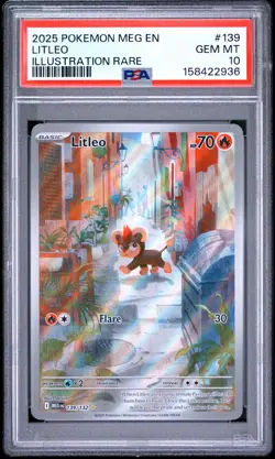 Litleo 139/132 Illustration Rare Mega Evolution Pokemon PSA 10 - Image 1