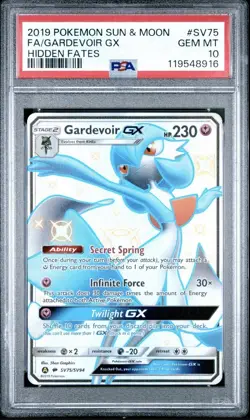 Gardevoir GX PSA 10 English Pokemon Card SV75 Hidden Fates 2019 Sun & Moon - Image 1
