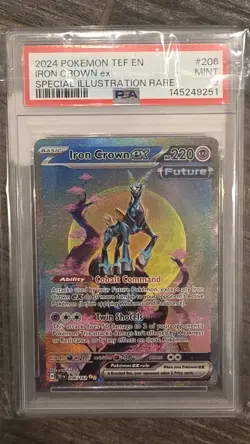 Iron Crown EX 2024 Pokemon Scarlet & Viole Temporal Forces SIR #206 PSA 9 Card - Image 1