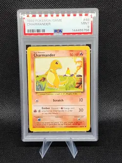Charmander 46 Base Set Unlimited PSA 9 Mint 1999 WOTC Vintage Pokemon Card - Image 1