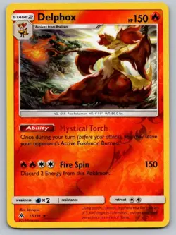 Delphox 17/131 Holo Rare Forbidden Light Pokemon Reverse Holo Near Mint - Image 1