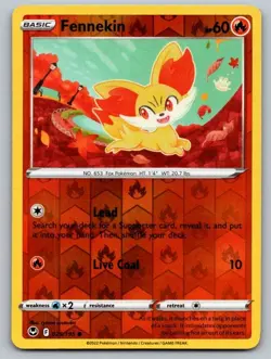 Fennekin 025/195 Common Silver Tempest Pokemon Reverse Holo Near Mint - Image 1