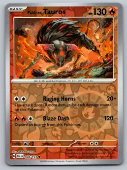 Paldean Tauros 028/193 Uncommon Paldea Evolved Pokemon Reverse Holo Near Mint - Image 1