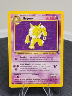 Pokemon Hypno Fossil Set Card Rare Non-Holo Unlimited 23/62 Very Good Condition - Image 1