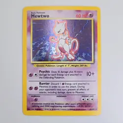 1999 Pokemon TCG- Mewtwo 10/102 Base Set Unlimited Holo, LP - Image 1