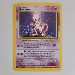 1999 Pokemon TCG- Mewtwo 10/102 Base Set Unlimited Holo, LP - Image 2