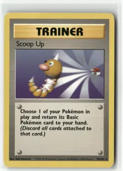 Scoop Up 78/102 Rare Moderately Played Base Set Unlimited Pokemon PK-05 - Image 1