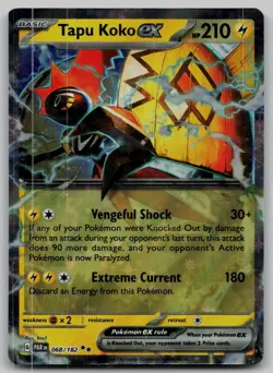 Tapu Koko ex 068/182 Double Rare Paradox Rift Pokemon Near Mint - Image 1