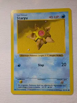 Vintage Staryu 65/102 Shadowless Base Set Pokemon Card WOTC LP - Image 1