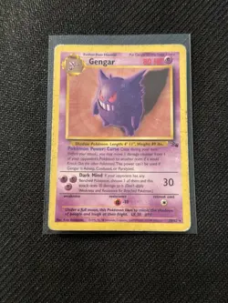 Pokemon Gengar 20/62 Fossil Unlimited Edition Regular Rare Non-Holo LP-MP - Image 1