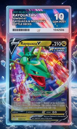 Perfect Ace 10, Very low pop. Pokemon TCG Rayquaza v SWSH147 Black Star Promo - Image 1