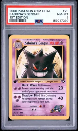 2000 POKEMON GYM CHALLENGE 1ST EDITION #29 SABRINA'S GENGAR PSA 8 - Image 1