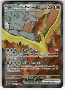 Team Rocket's Moltres ex 208/182 Ultra Rare Destined Rivals Holo Near Mint - Image 1