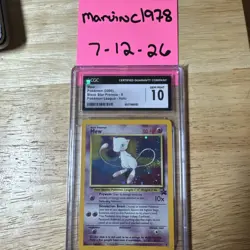 Pokemon Mew Pokemon League Black Star Holo Promo #9 CGC 10 Gem Mint - Image 1