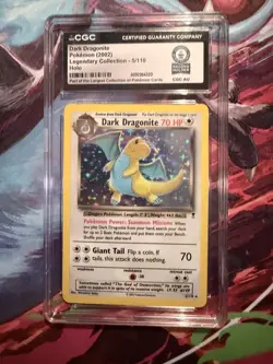 DARK DRAGONITE Holo CGC 1 of 1 World Record Pokemon Legendary Collection #5 - Image 1