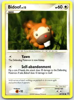 Bidoof 54/100 Common Stormfront Pokemon LP Morii - Image 1