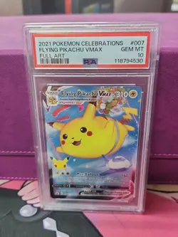 2021 POKEMON CELEBRATIONS 25TH ANNIVERSARY FLYING PIKACHU VMAX 007/025 PSA 10 - Image 1