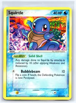 Squirtle 64/100 Common Crystal Guardians Pokemon Damaged - Image 1