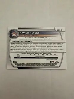 Xavier Neyens SIGNED 2025 Bowman Draft Chrome 1st RC IP AUTO *read* - Image 3