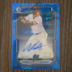 Topps 2025 Bowman Chrome Aiva Arquette 1st Bowman Auto #BSPA-AA 171/199 - Image 1