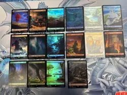 MTG Basic land (Foil) English Final Fantasy FIN NM 16Card Land Set - Image 1
