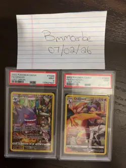 Charizard TG03/TG30 Swsh11 + Gengar TG06/TG30 Lost Origin Trainer Gallery PSA 9 - Image 1
