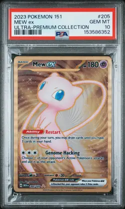Mew ex 205/165 Scarlet & Violet 151 Metal Gold Card PSA 10 Gem Mint Pokemon - Image 1