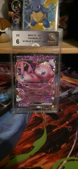Pokemon TCG Mew EX 151/165 151 Scarlet Violet Double Rare Pokey 6 EX SLAB - Image 3