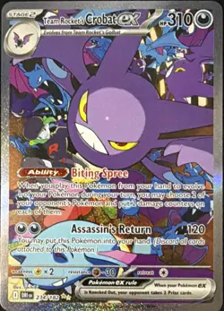 Team Rocket's Crobat ex 234/182 Destined Rivals Special Illustration Rare NM - Image 1