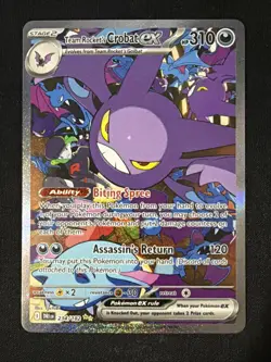 Team Rocket's Crobat ex 234/182 Destined Rivals Special Illustration Rare NM - Image 2