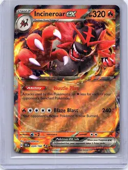 Incineroar ex 034/162 Double Rare Temporal Forces Pokemon Holo Near Mint - Image 1