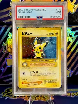 2000 POKEMON JAPANESE NEO PICHU-HOLO 172 PSA 9 - Image 1