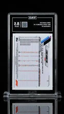 2021 Topps Chrome F1 #1 Lewis Hamilton Variation SP TAG 8.5 - Image 2